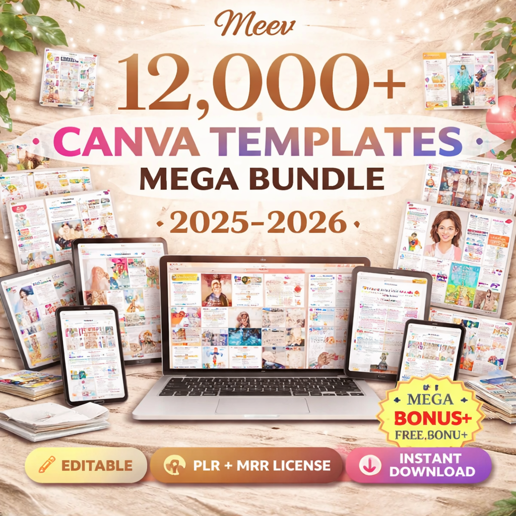 12,000+ Canva Templates Mega Bundle 2025–2026 | PLR & MRR Included