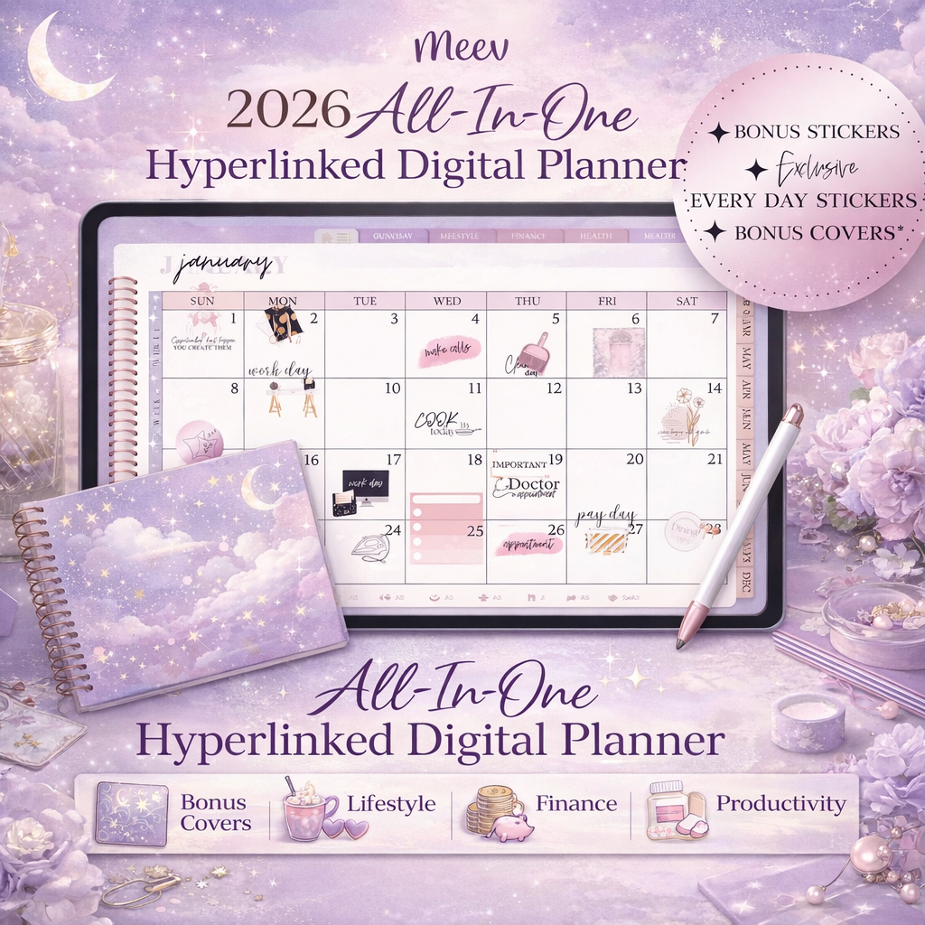 2026 Dated Digital Planner for iPad | GoodNotes Productivity Planner