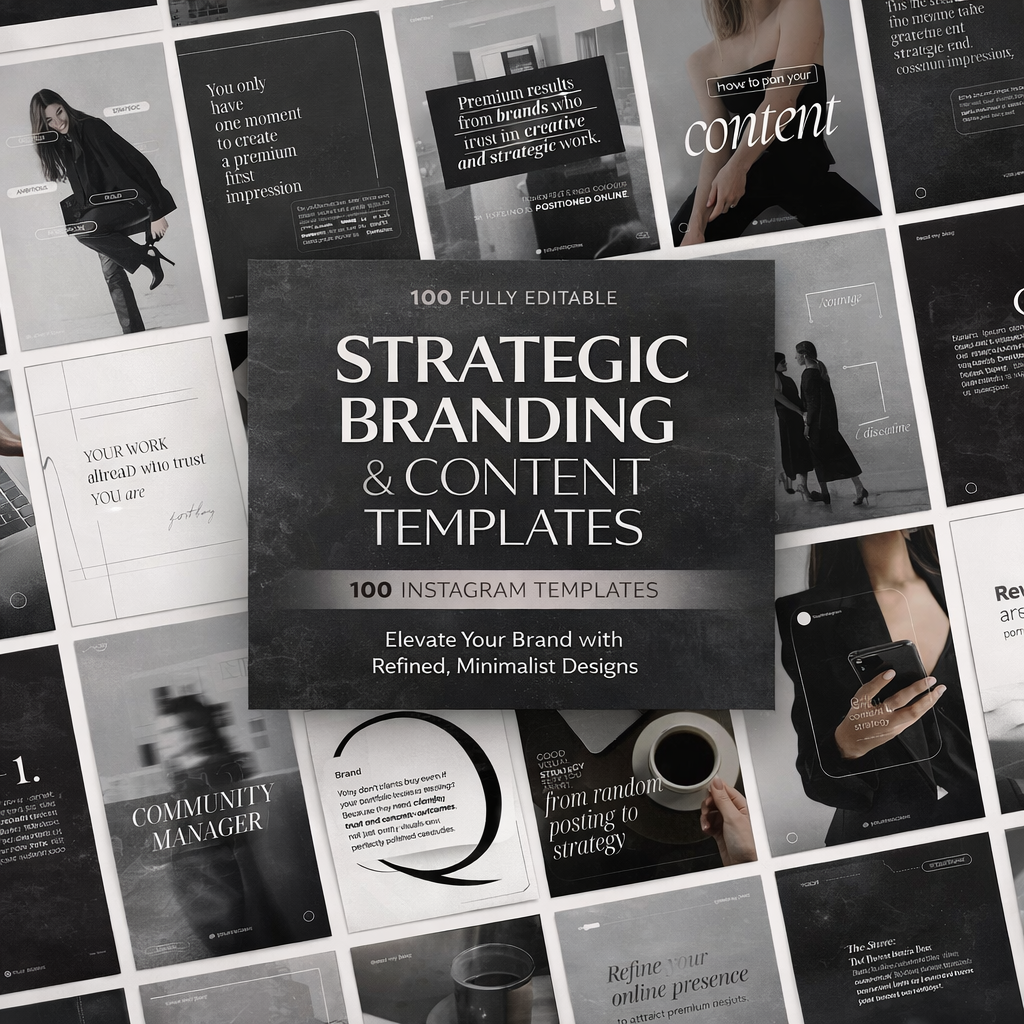 50 Canva Instagram Post Templates – Black & Beige Luxury Business Pack