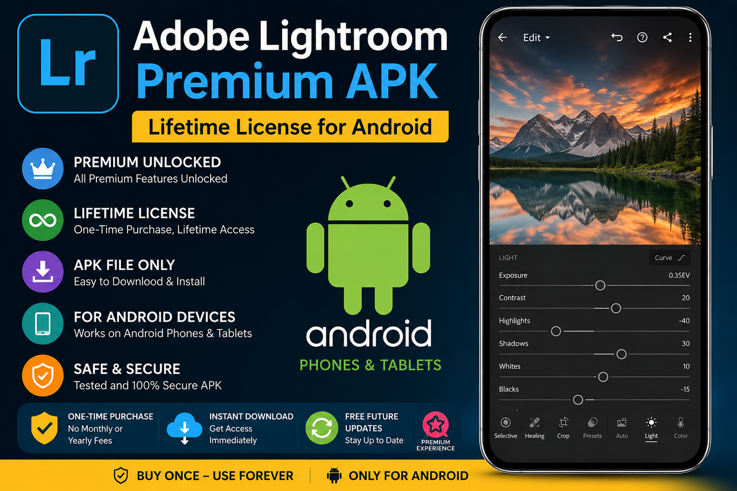 Adobe Lightroom Premium APK – Lifetime License for Android