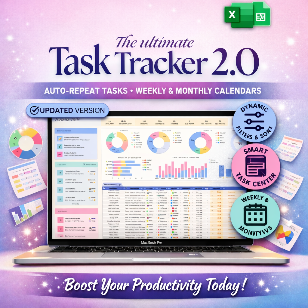 Task Tracker Spreadsheet Template for Google Sheets & Excel | To-Do List & Recurring Task Planner