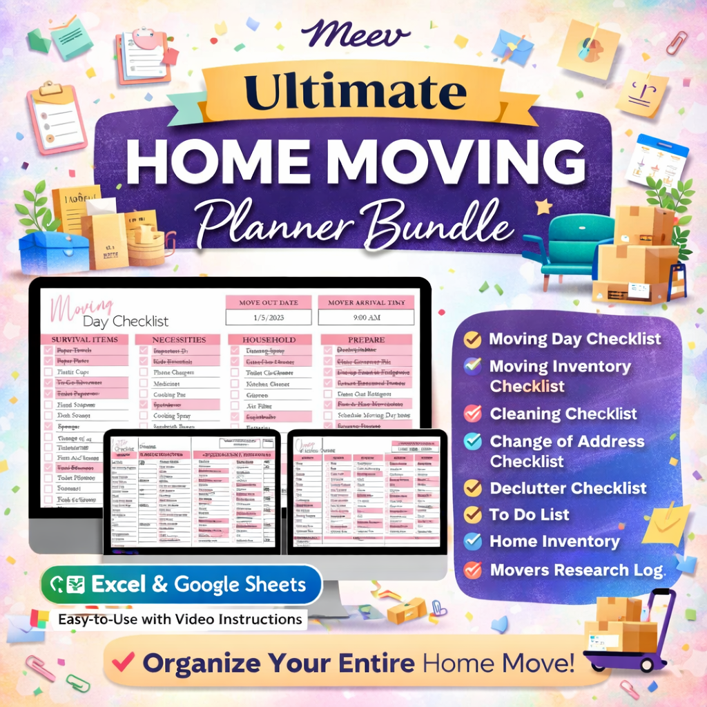 Ultimate Moving Planner Spreadsheet Bundle for Stress-Free Moves