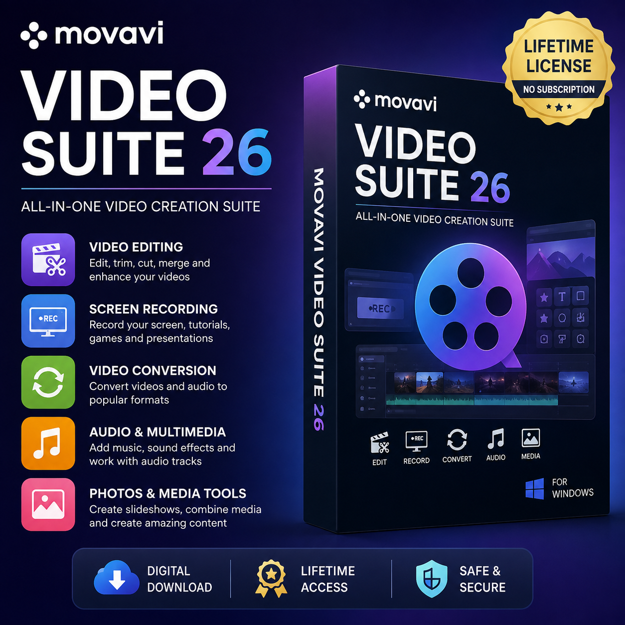 Movavi Video Suite 26 Lifetime License For Windows