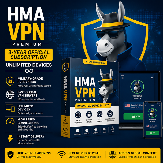 HMA VPN Premium | 3-Year Official Subscription | Unlimited Devices