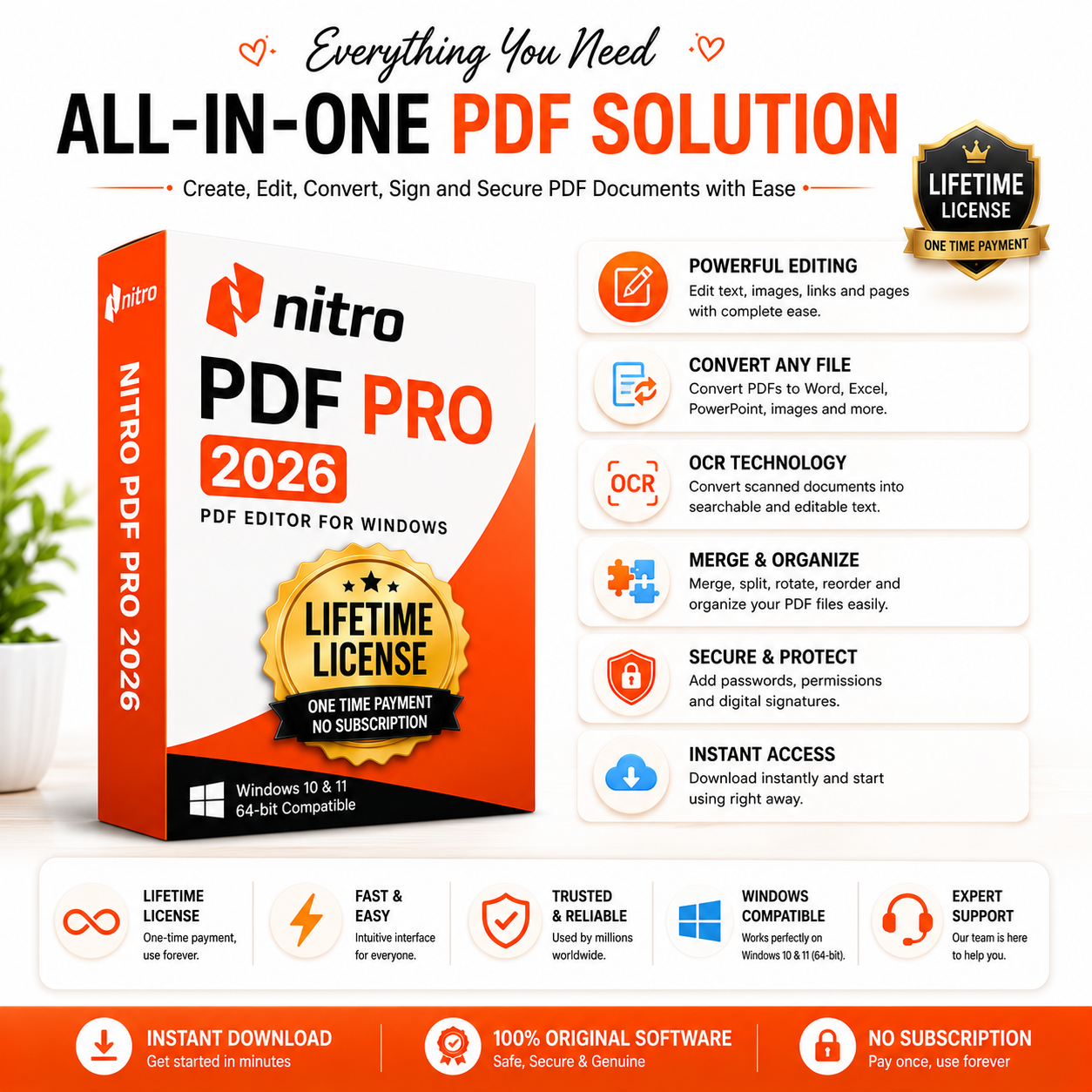 Nitro PDF Pro 2026 PDF Editor for Windows | Lifetime License