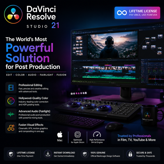 DaVinci Resolve Studio 21 – Lifetime License for Mac