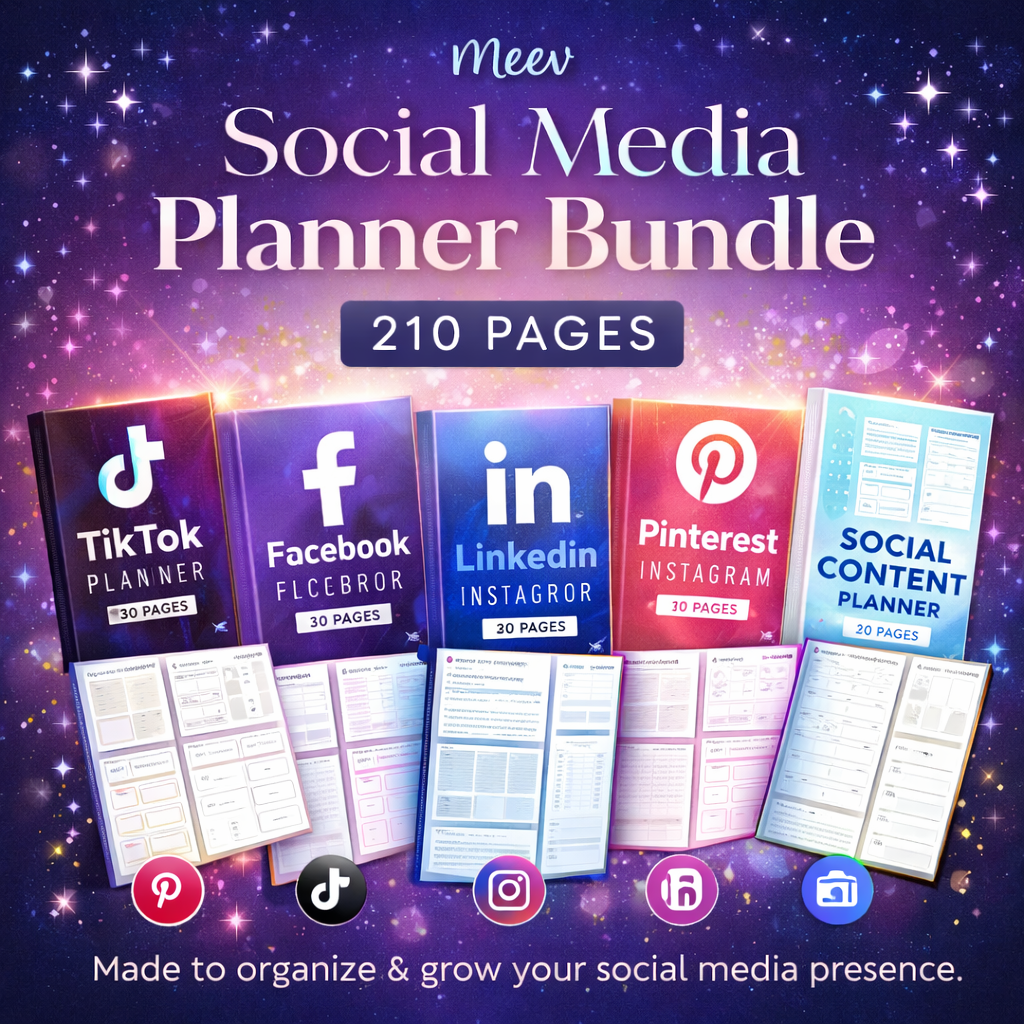 Social Media Planner Bundle Printable Canva Templates Pack