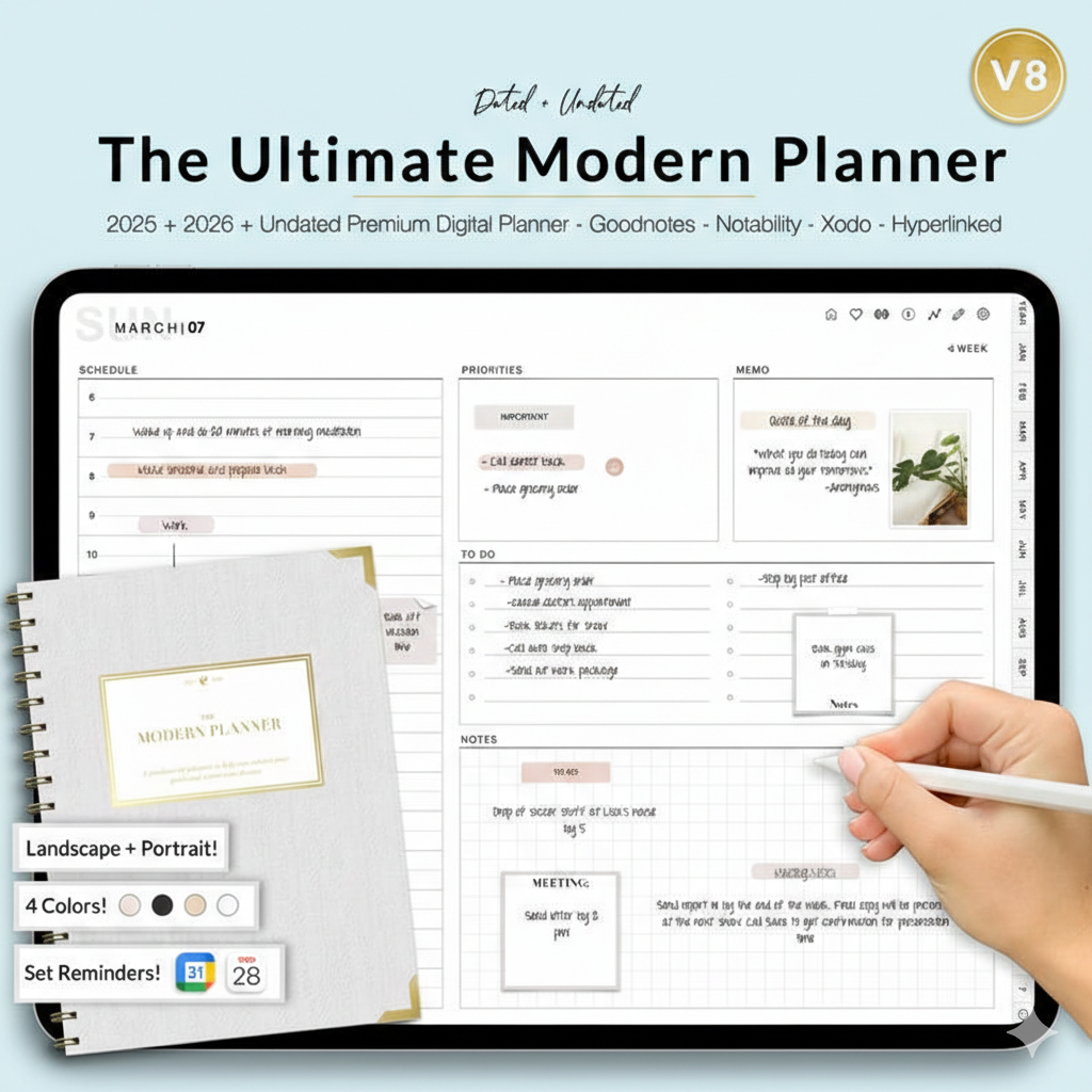 All-in-one digital planner cover design