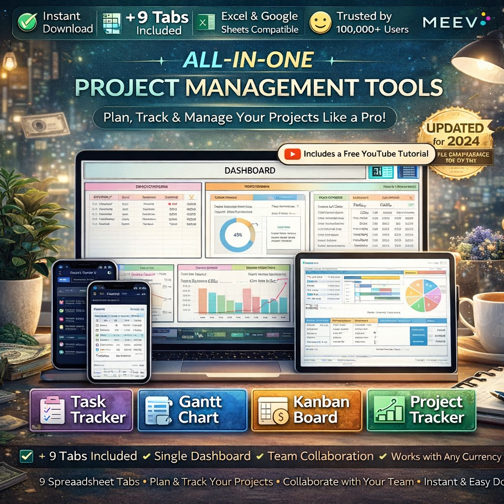 Google Sheets project management template with dashboard