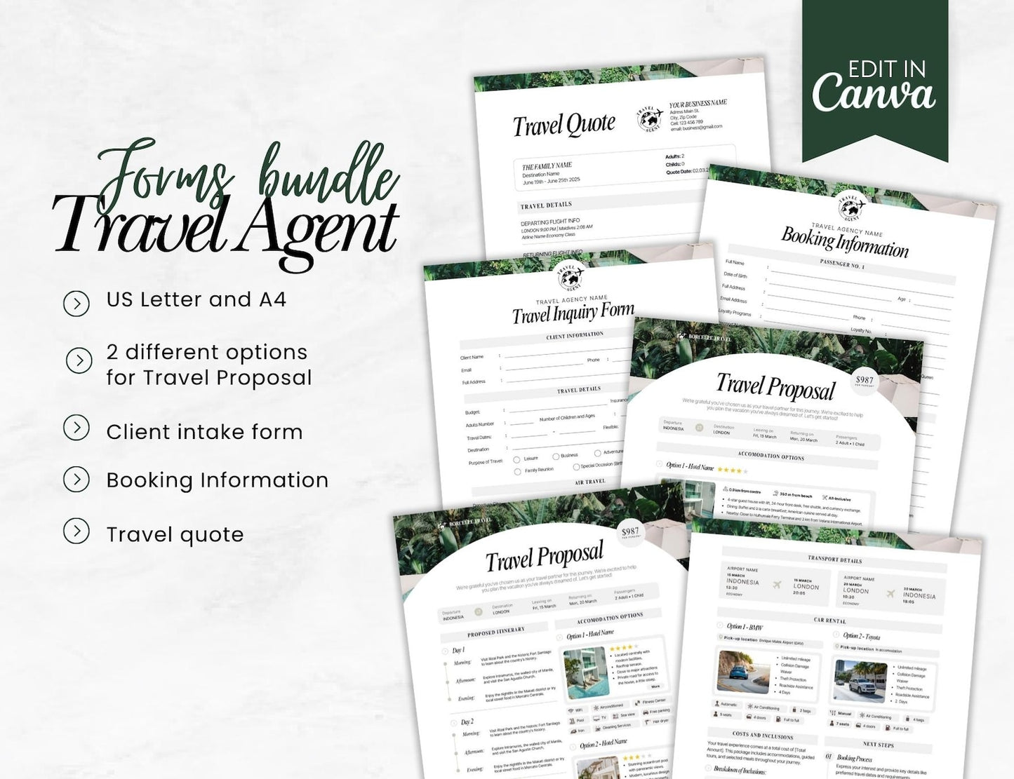 Travel Agent Canva Templates Bundle