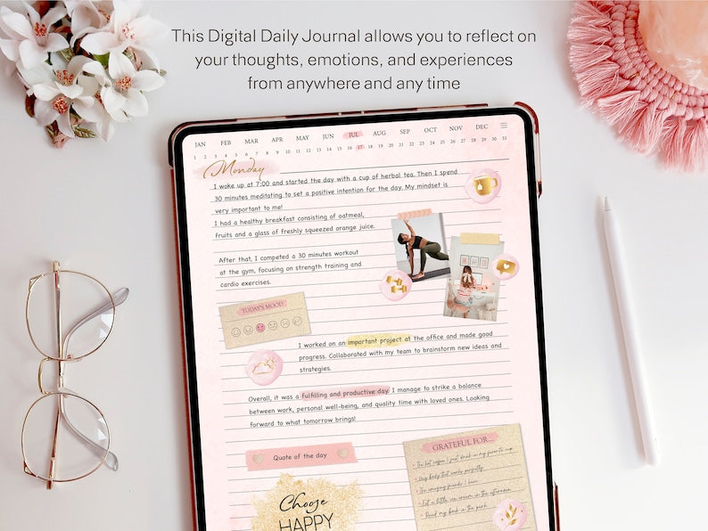 Hyperlinked Digital Daily Journal for iPad