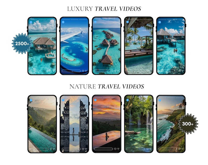 3000 Luxury Travel Videos & Photos Bundle with PLR & MRR Rights – High-Resolution Commercial Use Content for Social Media & Digital Products