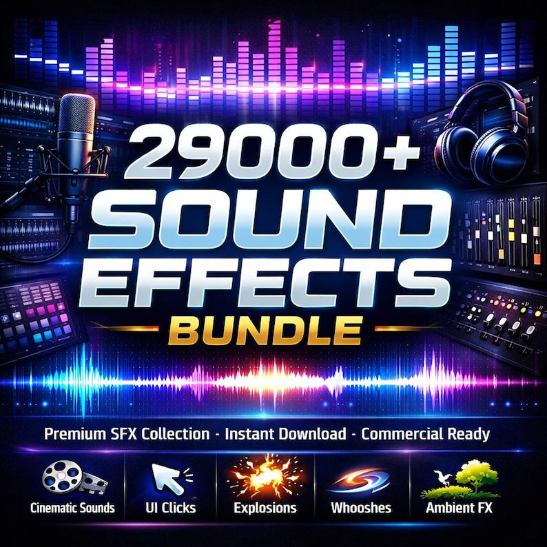 29,000+ Royalty-Free Sound Effects Library for Creators – Instant Download