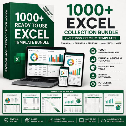 1,000 Excel Templates Bundle