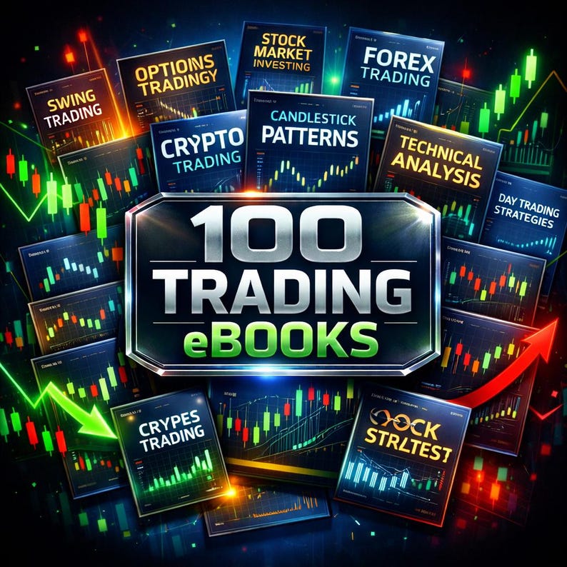 100 trading eBooks bundle for Forex crypto and stock markets