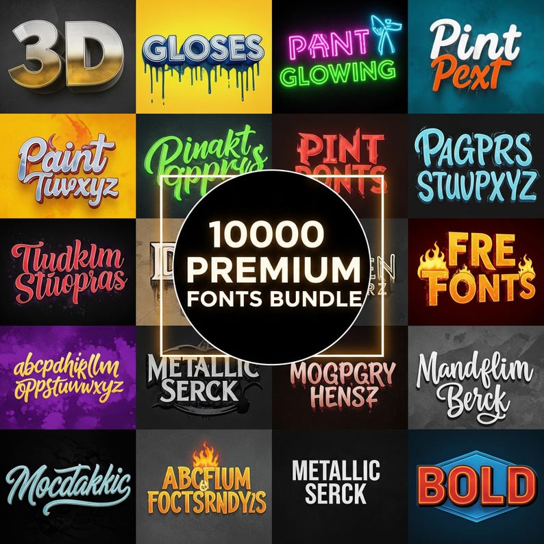 1000+ premium fonts bundle for designers and branding