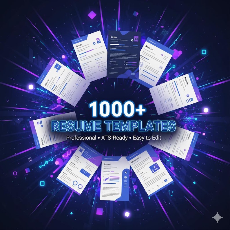 1000+ resume templates bundle preview with modern layouts