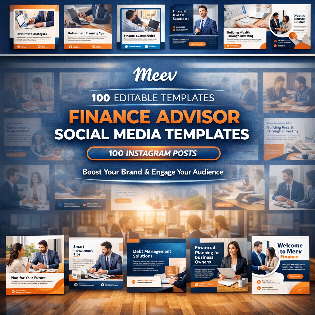100 Finance Coach Instagram Templates – Canva Social Media Pack