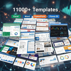 11000+ Excel, Word, PowerPoint, Power BI Templates Mega Bundle – Digital Download, Business, Finance & Productivity Tools MEEV