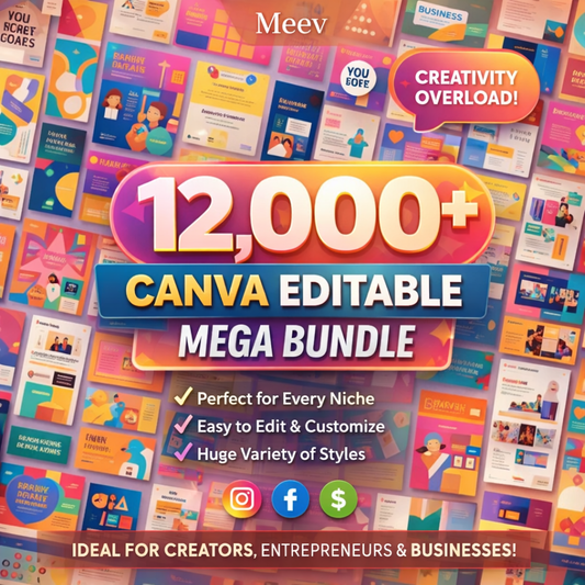 12000+ Canva Editable Templates Mega Bundle for Business & Social Media