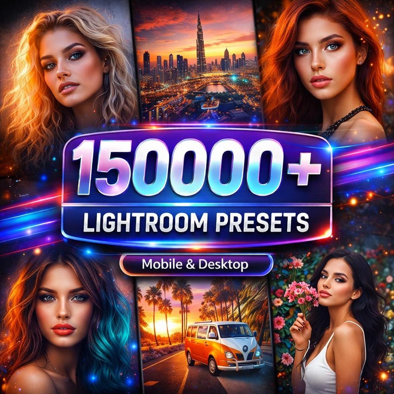 150,000 Adobe Lightroom presets bundle for professional photo editing