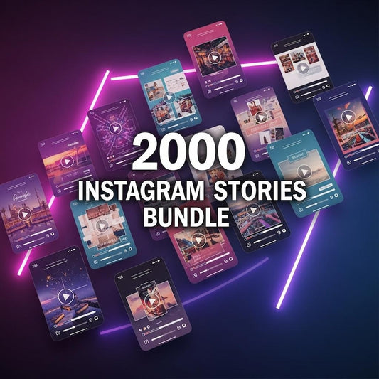 2000 Instagram Stories Bundle Canva templates preview
