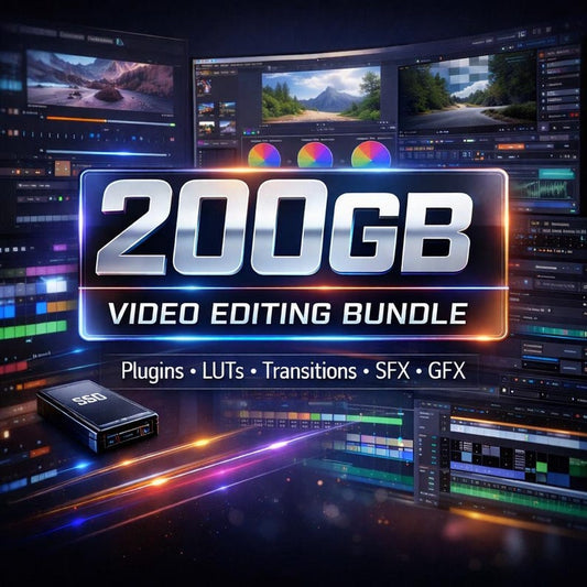 200GB video editing pack bundle for content creators