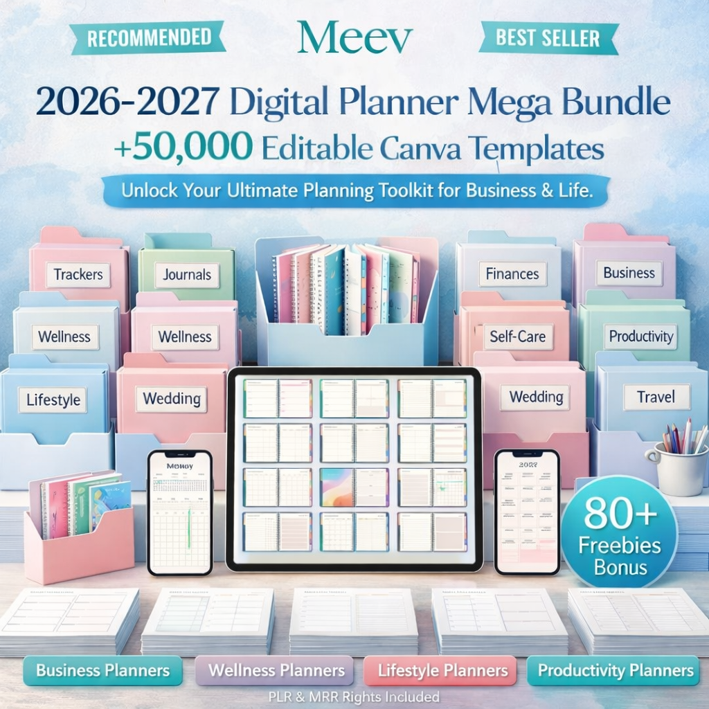 2026–2027 Digital Planner Mega Bundle – 50,000+ Editable Canva Templates