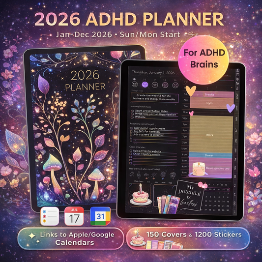 2026 ADHD Digital Planner for Adults – Daily, Weekly & Goals