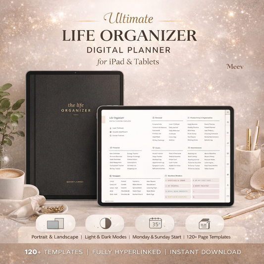 2026 All-in-One Beige Digital Planner with 1000+ Stickers