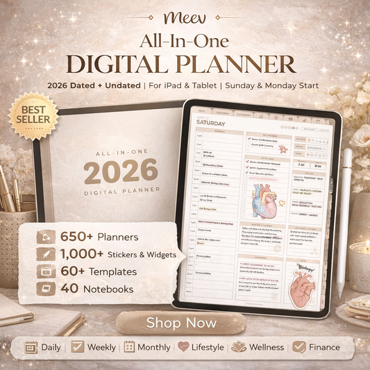 2026 Beige Digital Planner for iPad – Hyperlinked All-in-One