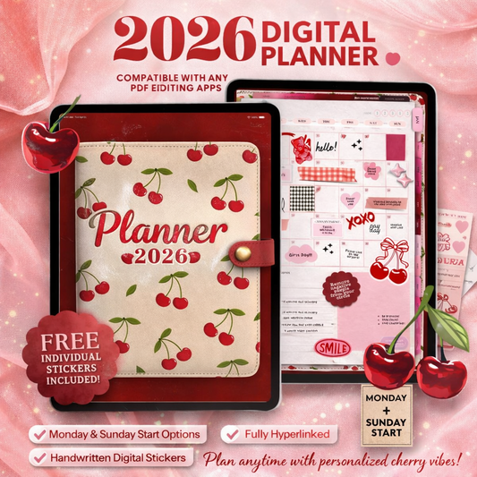 2026 Digital Planner Hyperlinked PDF for Goodnotes & Notability