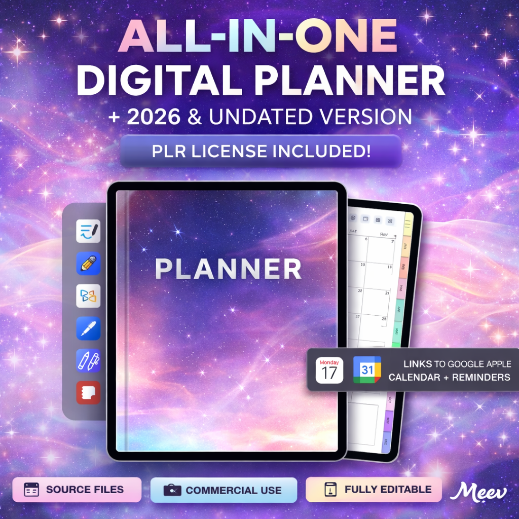 2026 Digital Planner for iPad – Editable PowerPoint & Keynote Bundle