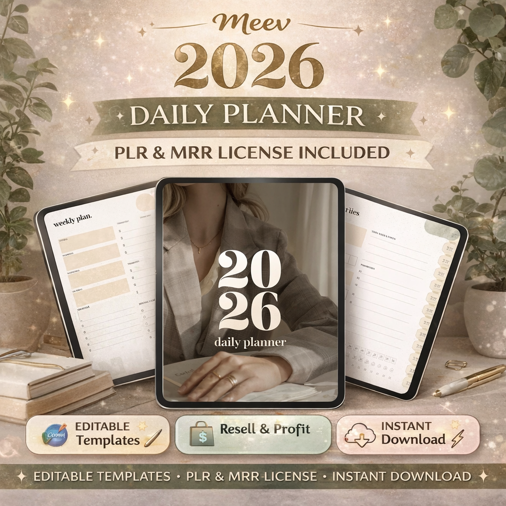 2026 Life Planner with Resell Rights – PLR Digital Planner Template