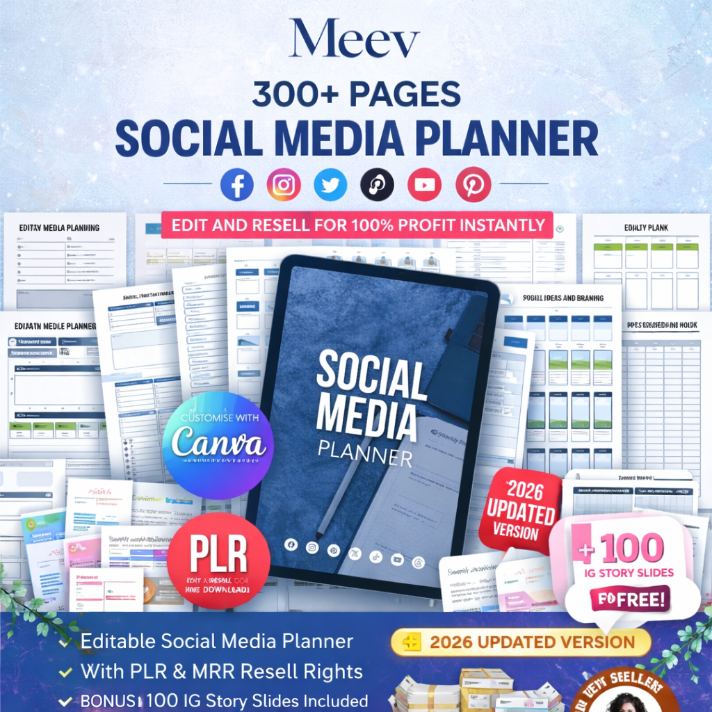 300+ Page Social Media Planner Bundle Canva Templates for Content Planning
