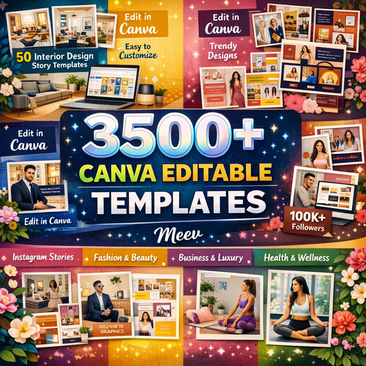 3500+ Editable Social Media Canva Templates Bundle for Instagram & Business