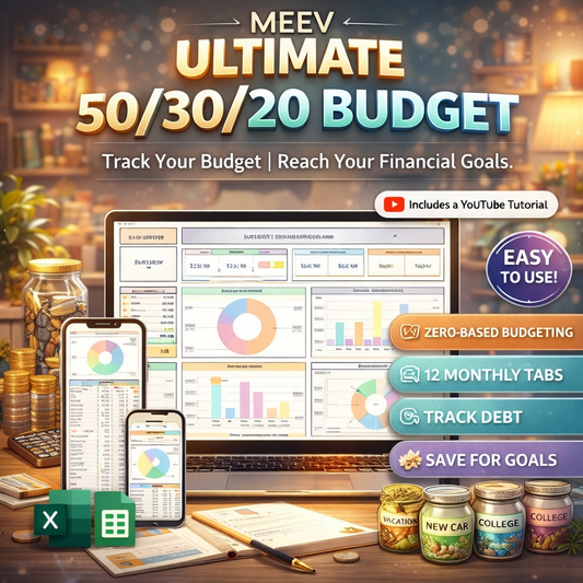 Ultimate 50/30/20 Budget Spreadsheet for Google Sheets & Excel – Monthly & Annual Budget Planner, Paycheck & Biweekly Budget, Bill Calendar & Debt Tracker