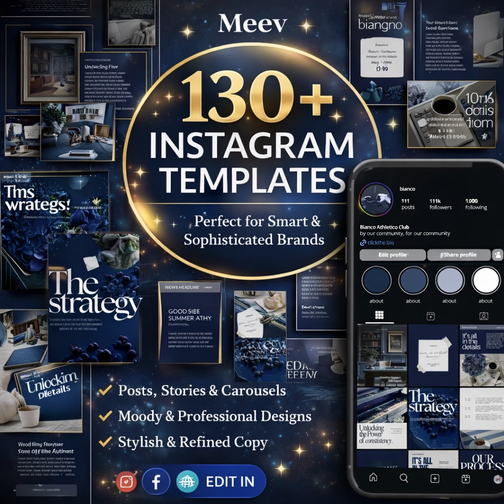 500+ Blueberry Instagram Canva Templates – Posts, Reels, Stories Pack