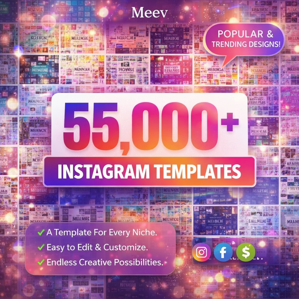 55,000+ Canva Social Media Templates Bundle with PLR & MRR License