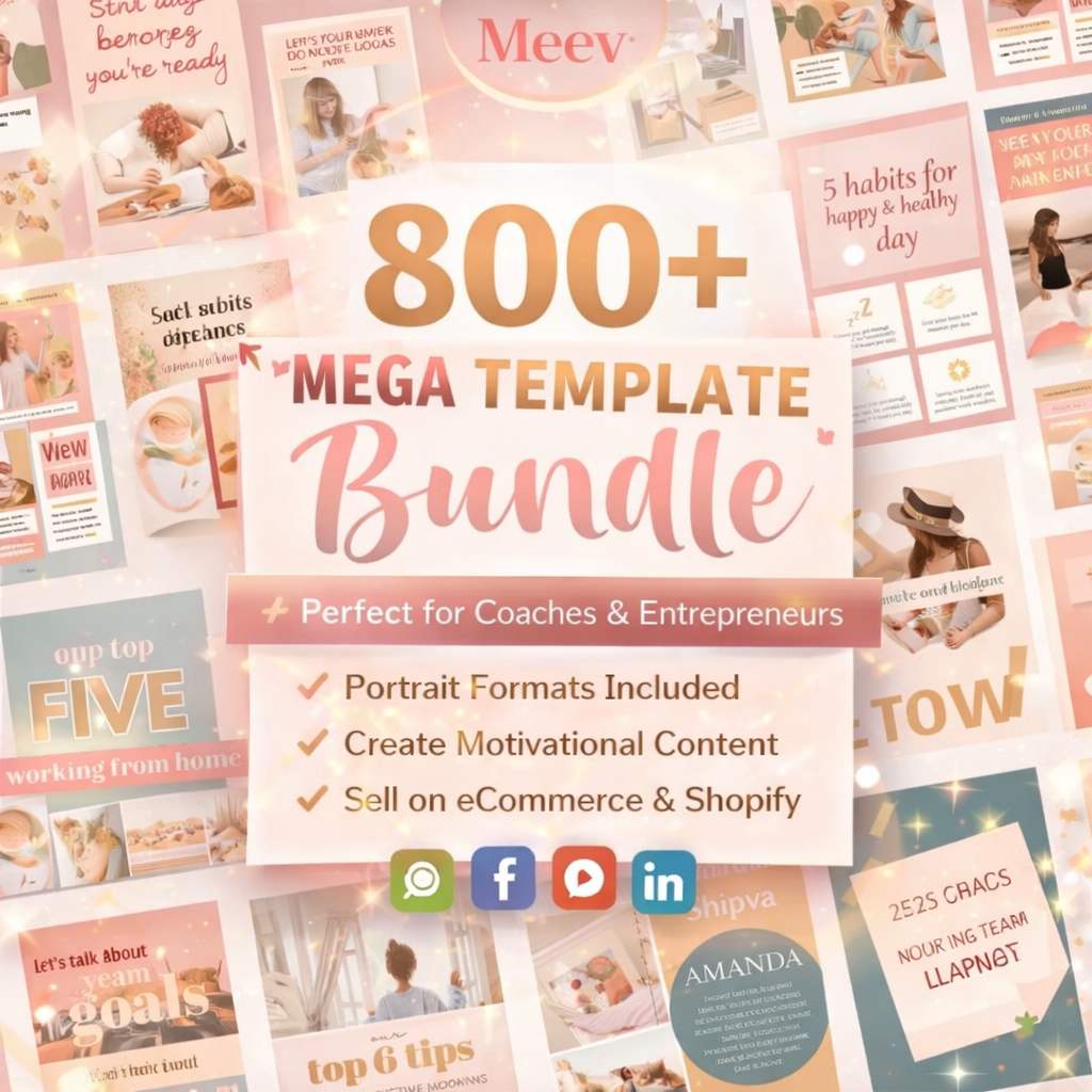 800 Instagram Canva Templates Bundle – Posts, Stories, Carousels & Highlights Pack