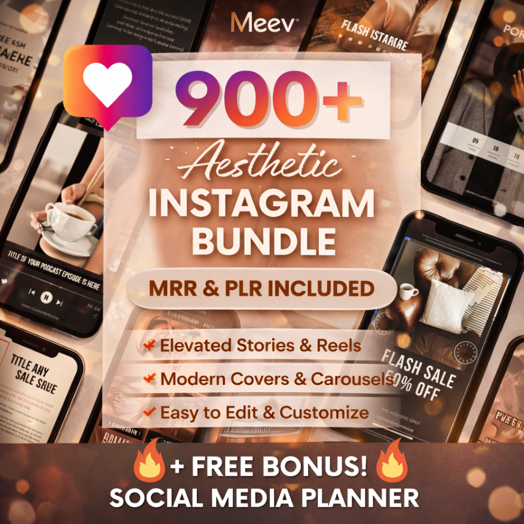 900+ Canva Instagram Templates Bundle with Resell Rights (MRR & PLR)
