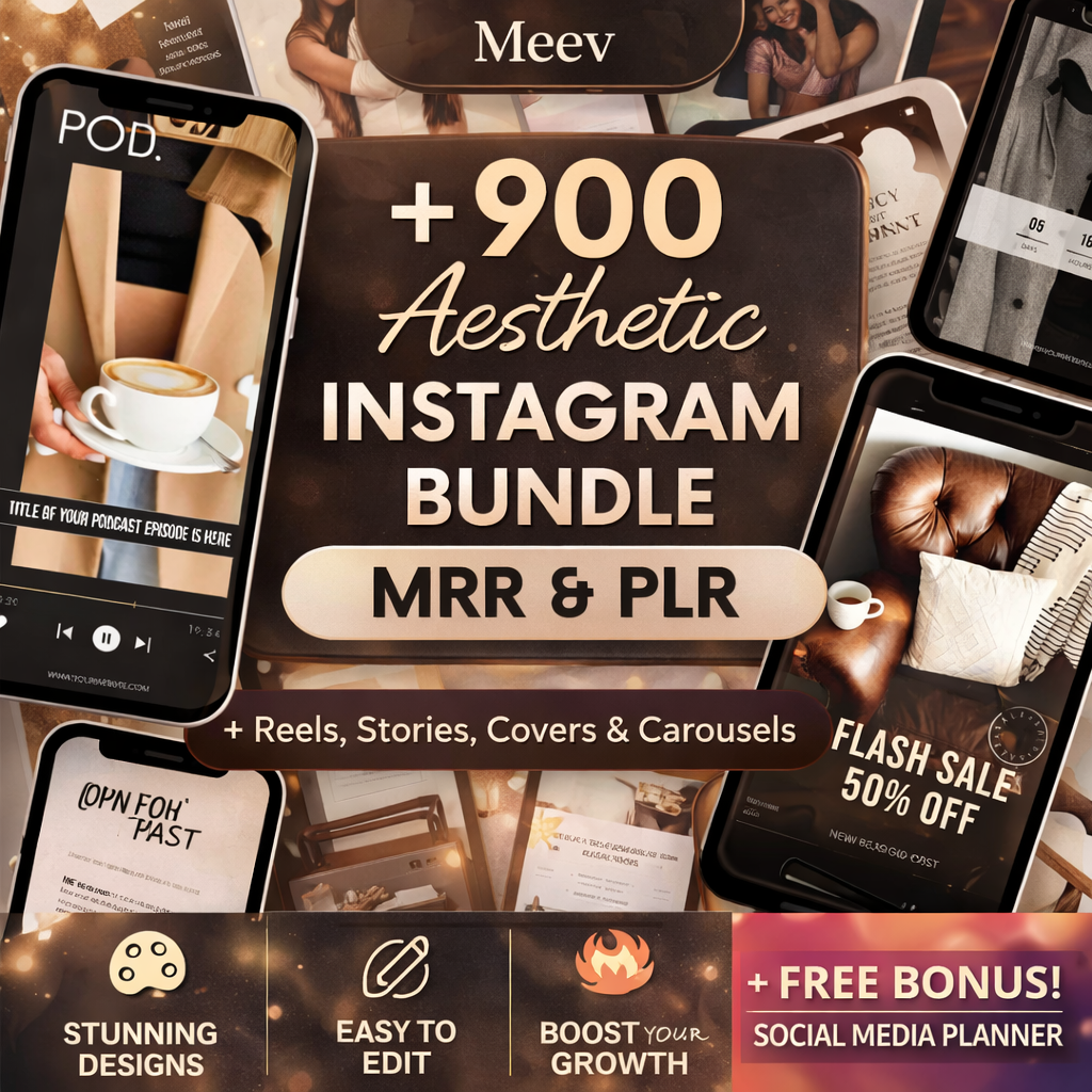 900+ Canva Instagram Templates Bundle with Resell Rights & Planner