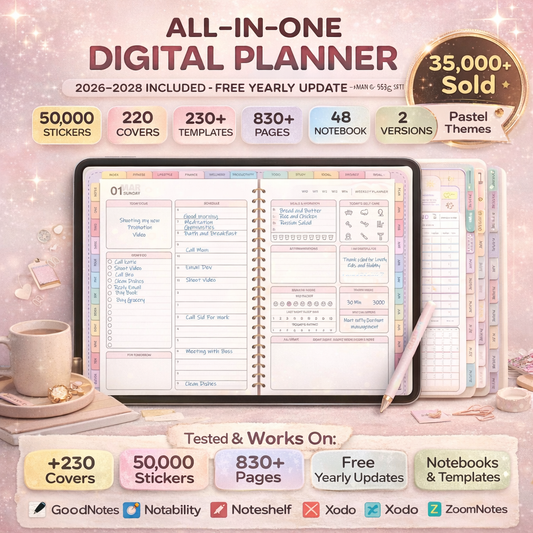 All-in-One Digital Planner 2025-2027 for GoodNotes & Notability iPad