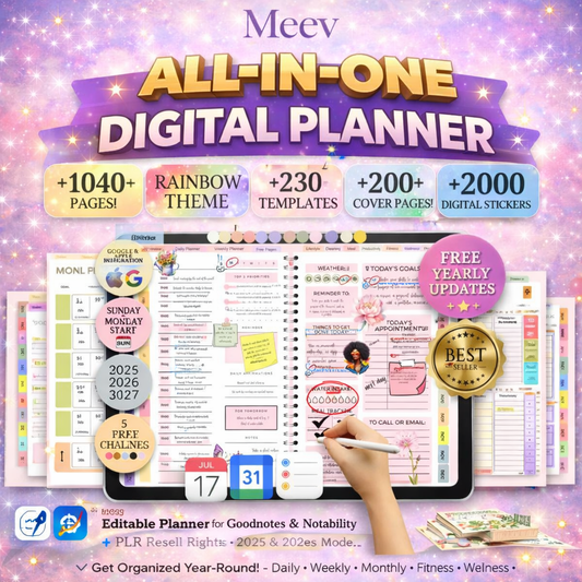 All-in-One Digital Planner 2026-2028 | Hyperlinked GoodNotes Planner