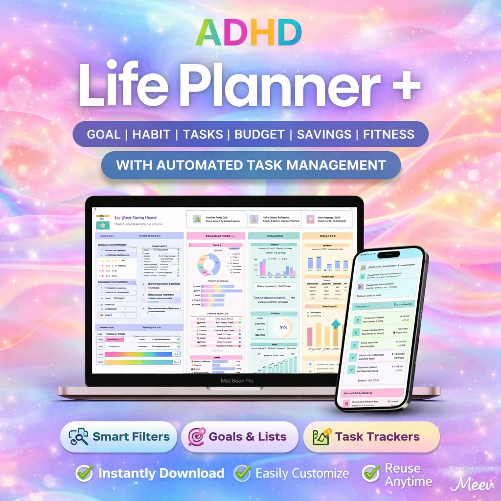 All-in-One Life Planner Spreadsheet | Ultimate Productivity & Budget Tracker