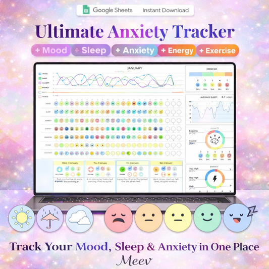 Anxiety Tracker & Therapy Journal Google Sheets Template