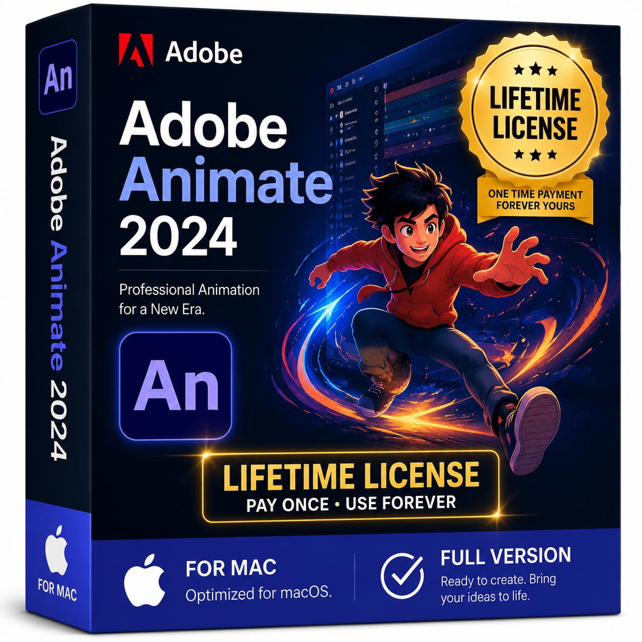 Adobe Animate 2024 Lifetime License for Mac (Multiple Devices)
