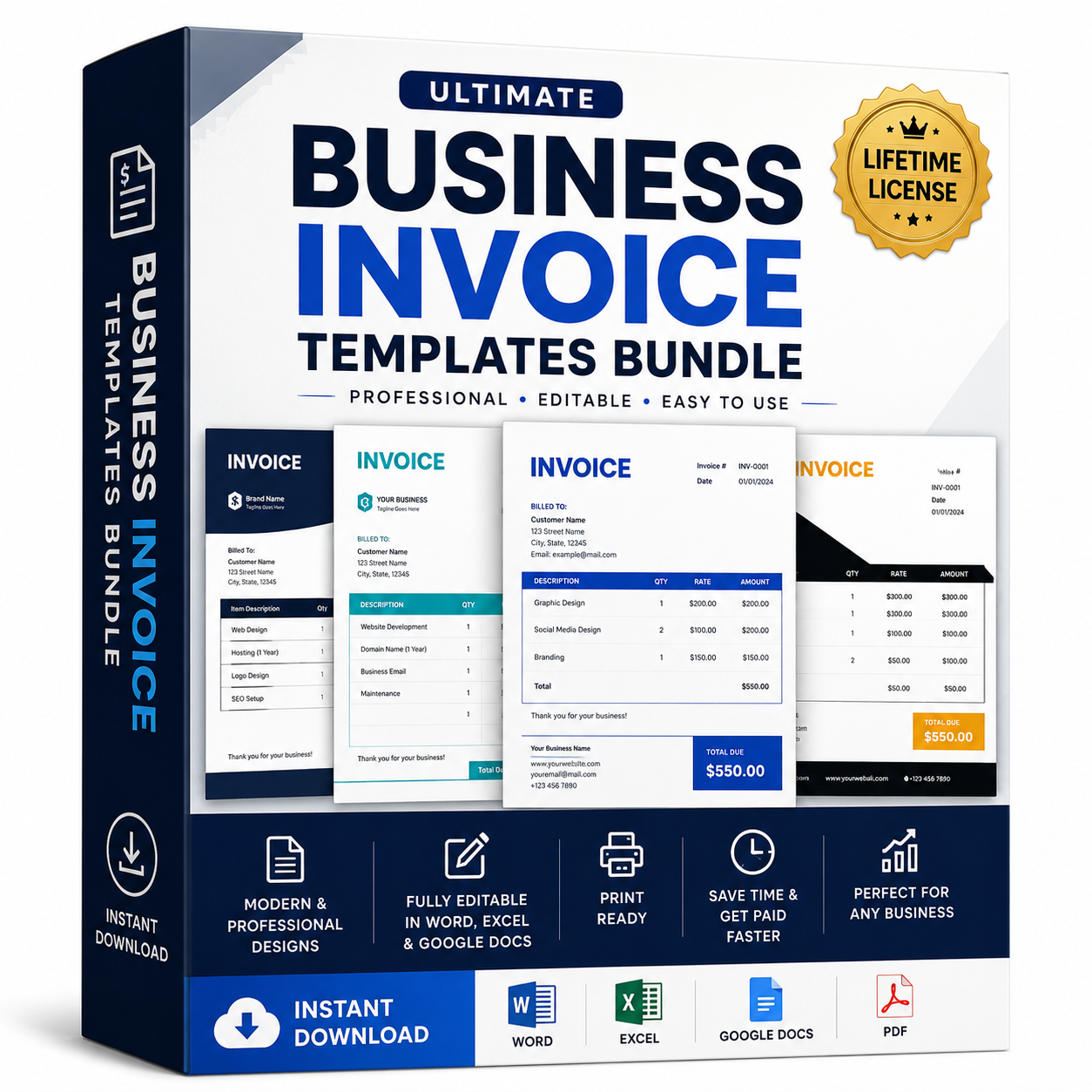 50+ Business Invoice Templates Bundle