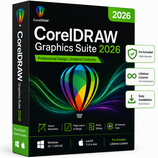 CorelDRAW Graphics Suite 2026 - Pre Activated Lifetime Licence