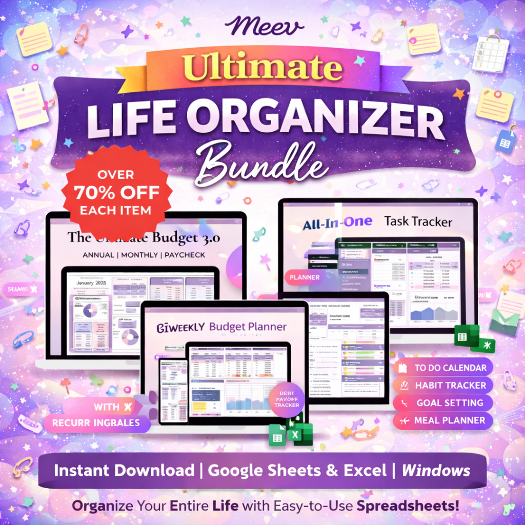 Life Organizer Bundle 2026 | Budget Planner, Habit Tracker & Productivity System